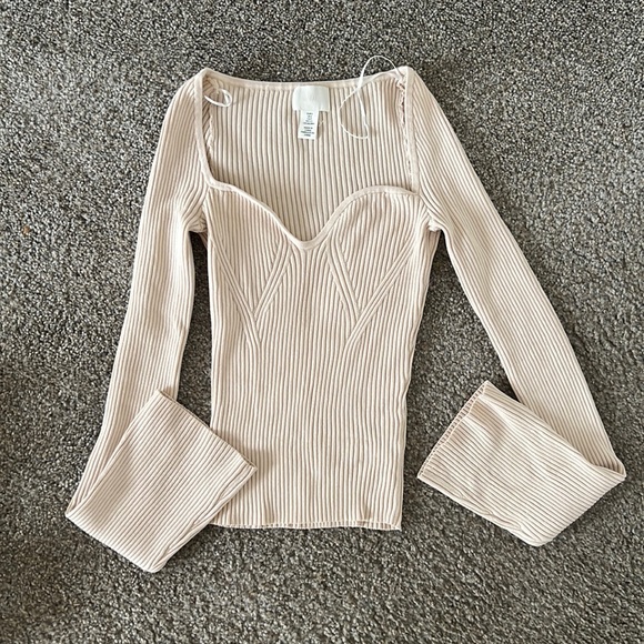 H&m long sleeve cream size S - Picture 1 of 2